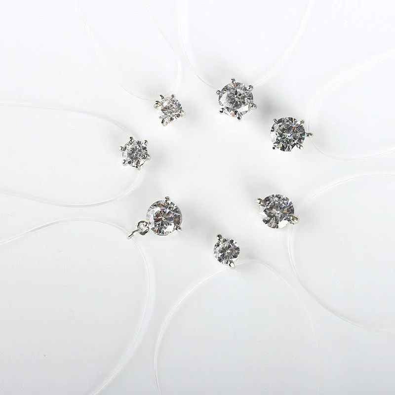 Korean style temperament pendant wholesale multi-claw diamond zircon pendant necklace female short simple clavicle chain FD - Image 2