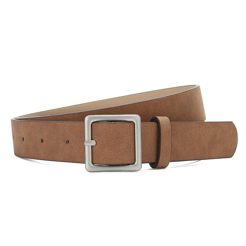 Korean style trendy square Japanese buckle belt women simple fashion all-match matte texture pu belt FD - Image 10