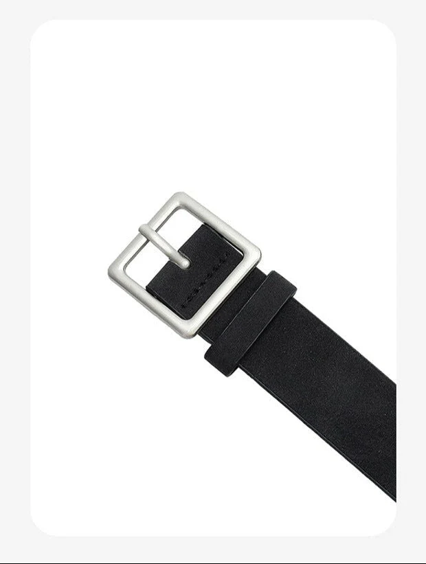 Korean style trendy square Japanese buckle belt women simple fashion all-match matte texture pu belt FD - Image 11