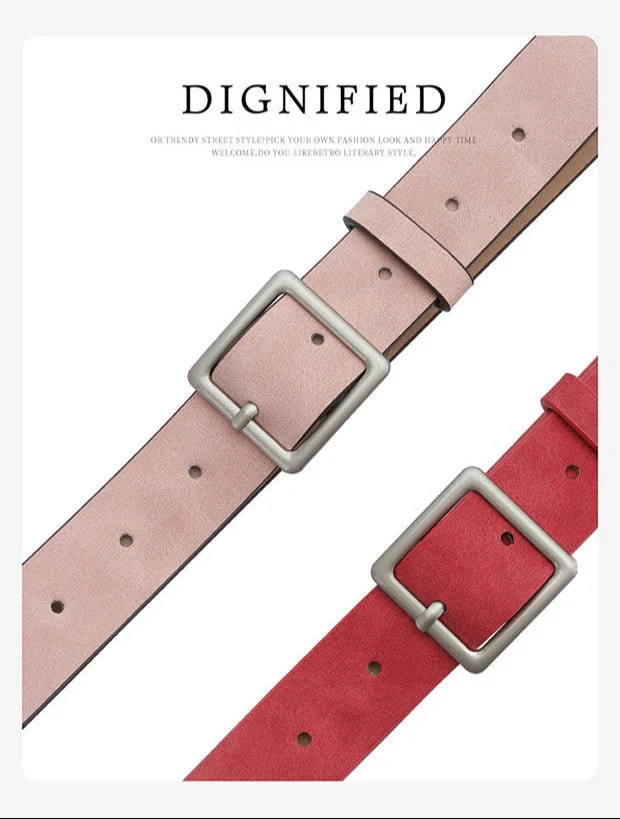 Korean style trendy square Japanese buckle belt women simple fashion all-match matte texture pu belt FD - Image 12