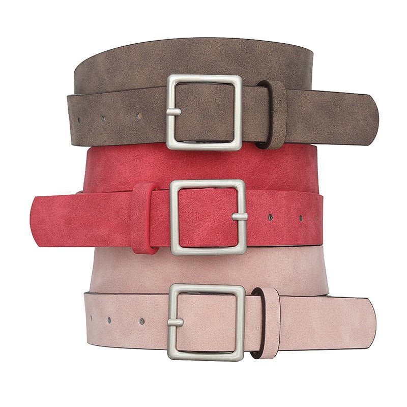 Korean style trendy square Japanese buckle belt women simple fashion all-match matte texture pu belt FD - Image 7
