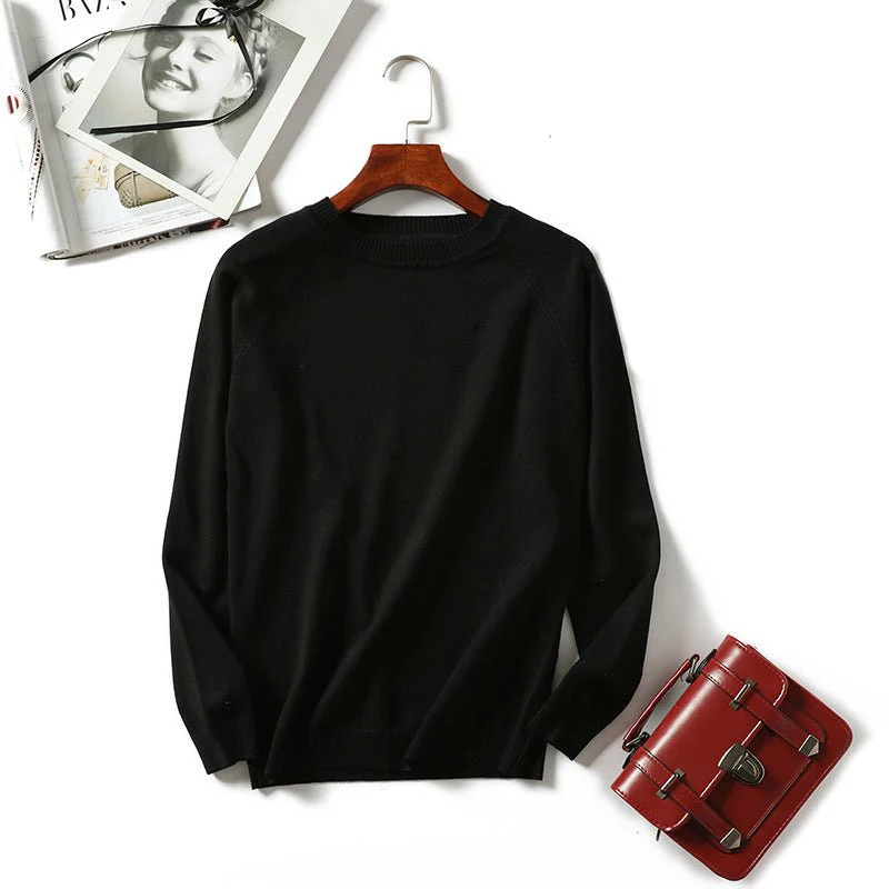 Korean version simple slim long-sleeved knitted sweater FD - Image 3