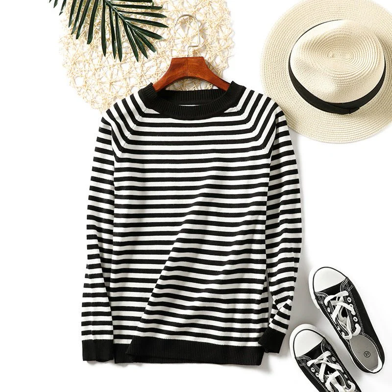 Korean version simple slim long-sleeved knitted sweater FD - Image 5
