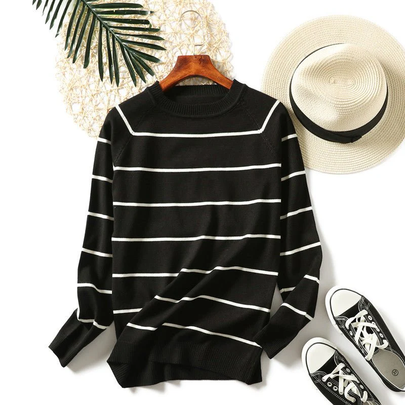 Korean version simple slim long-sleeved knitted sweater FD - Image 7