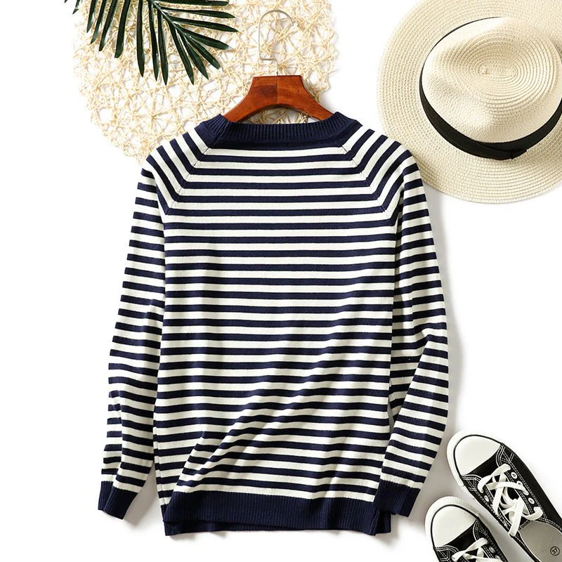 Korean version simple slim long-sleeved knitted sweater FD - Image 8