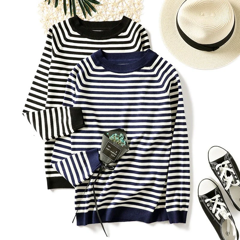 Korean version simple slim long-sleeved knitted sweater FD - Image 9