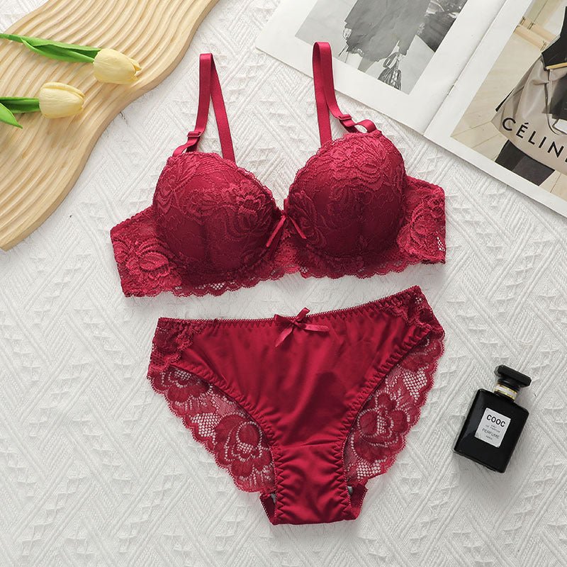 Lace Gather | Adjustable Steel Ring Bra Panty Set - Image 6