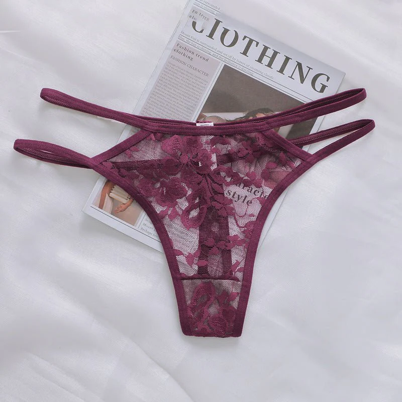 Lace Luxe | Low-Waist Lace Nylon Breathable Seamless Thong - Image 3