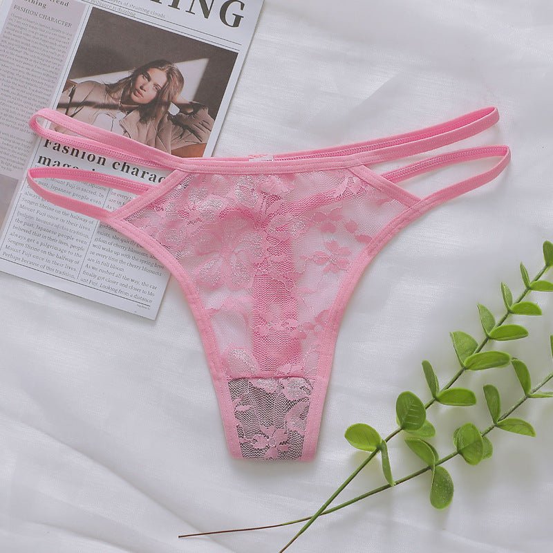Lace Luxe | Low-Waist Lace Nylon Breathable Seamless Thong - Image 4