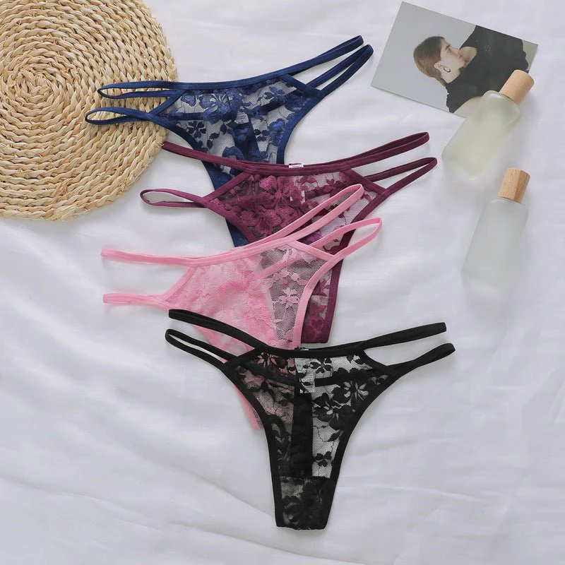 Lace Luxe | Low-Waist Lace Nylon Breathable Seamless Thong - Image 6
