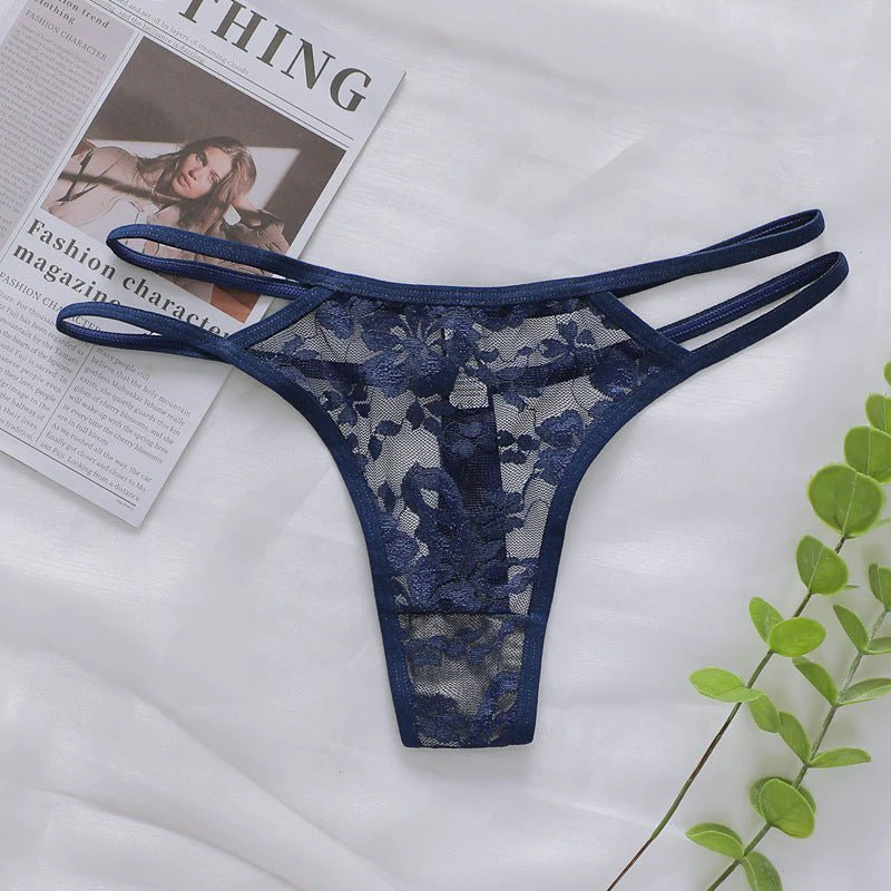 Lace Luxe | Low-Waist Lace Nylon Breathable Seamless Thong FD - Image 2