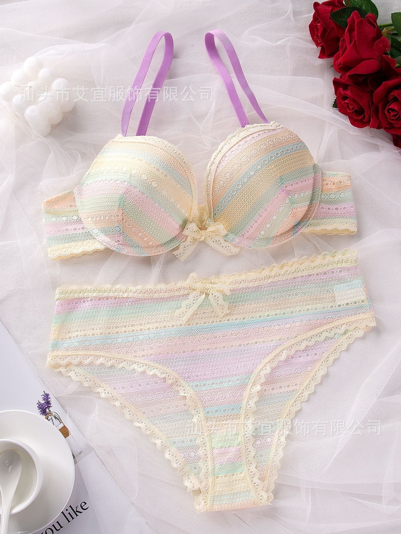 Lace Luxe | Nylon Lace Bra 3/4 Cup Regular Fit Colorful - Image 6