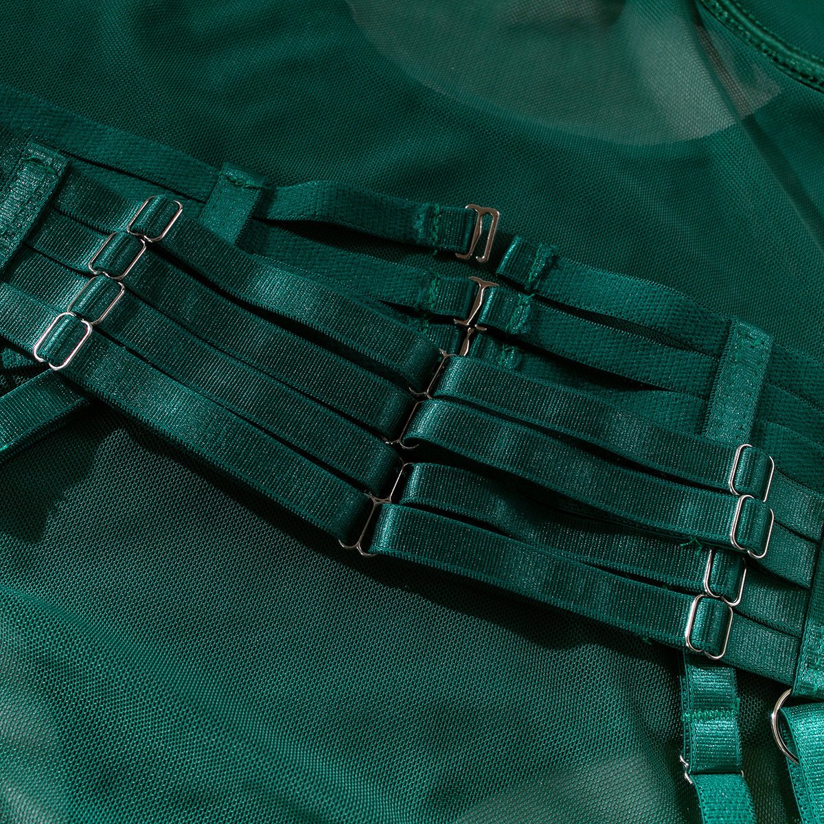Lace Royalty | Straps Stitching Slim Three-Piece Lingerie Set with Gloves - Image 65