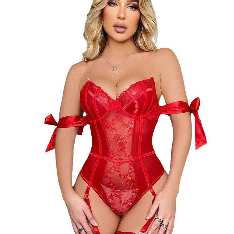 Lace Strap | One-Shoulder Backless One-Piece Lingerie Set - Image 5