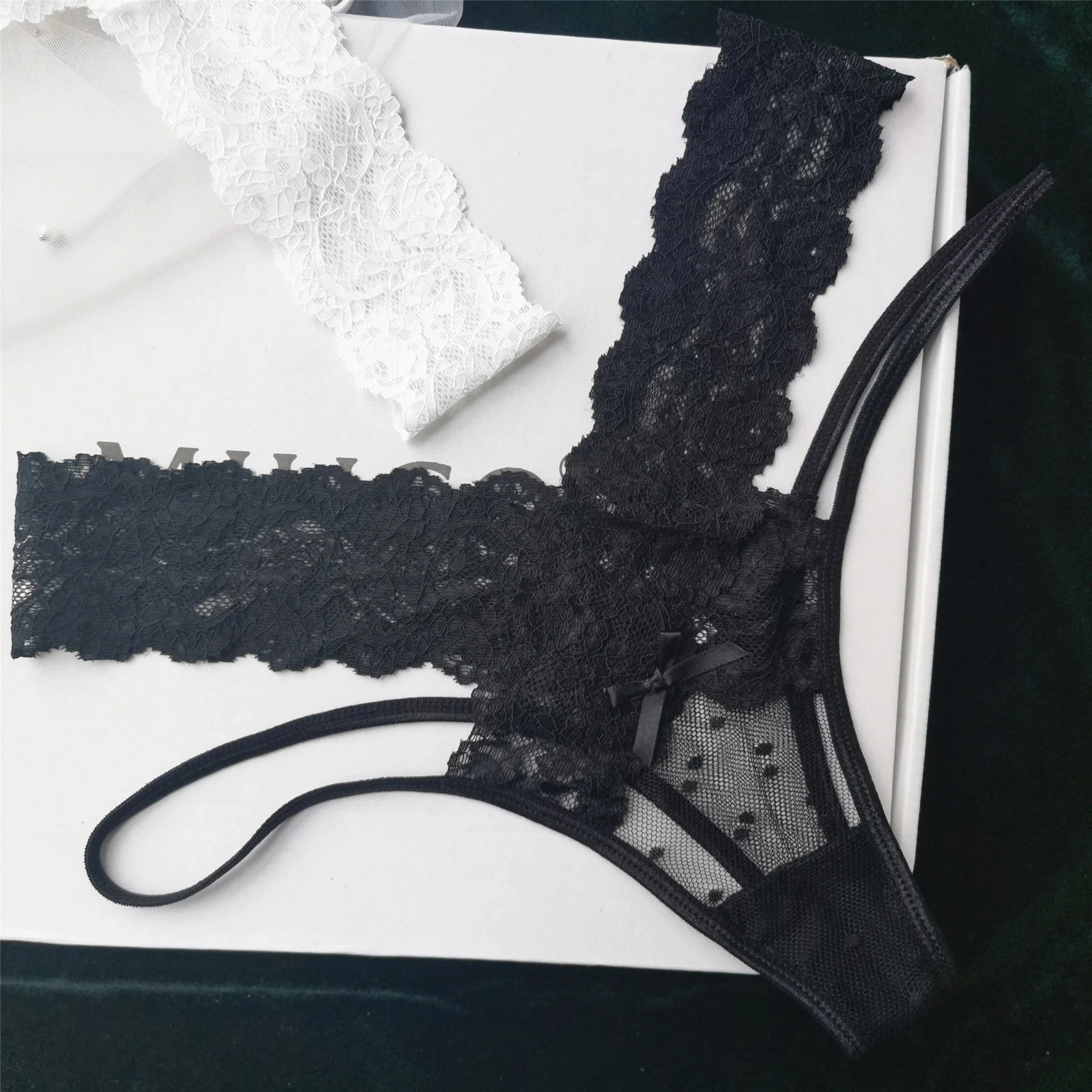 Lace thong women's low waist T pants polka dot underwear female - Image 6