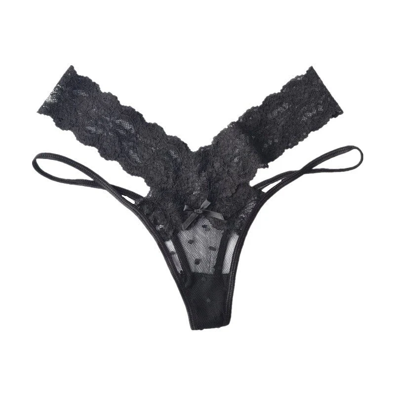 Lace thong women's low waist T pants polka dot underwear female - Image 7