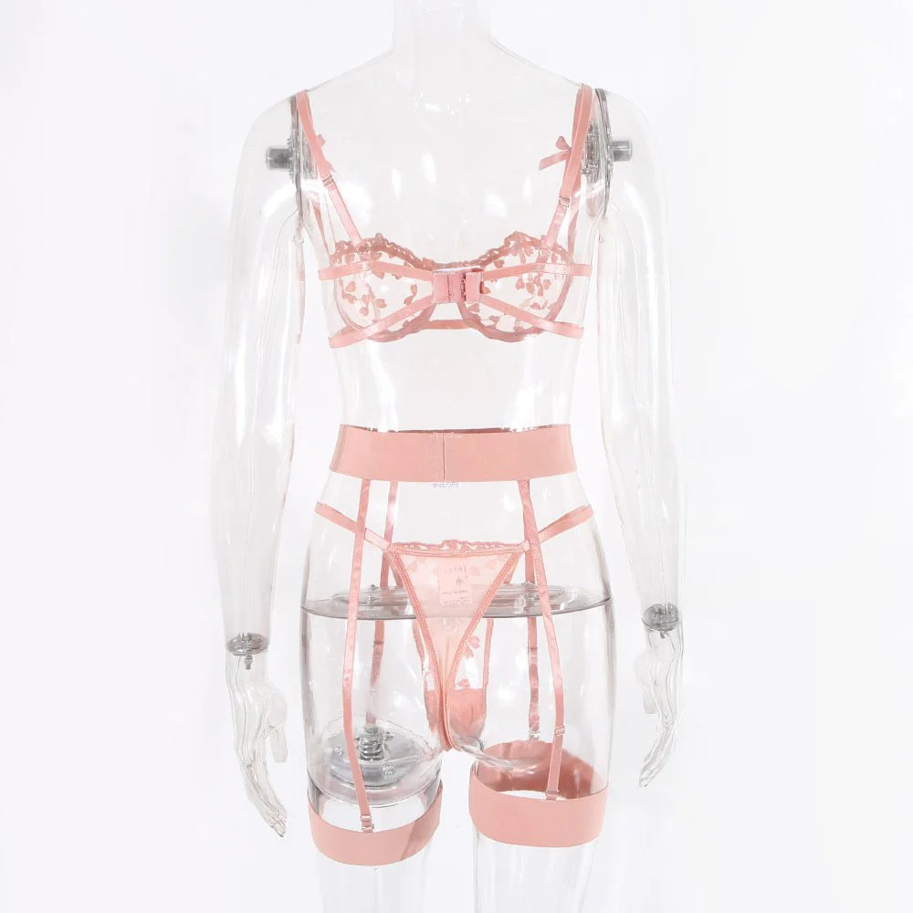 Lace three-point perspective sling multi-piece lingerie suit FD - Image 12