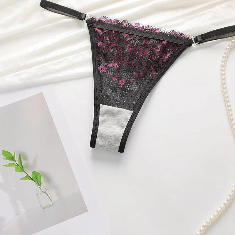Lace Whisper | Thin Style 3/4 Cup Bra Set Black - Image 15