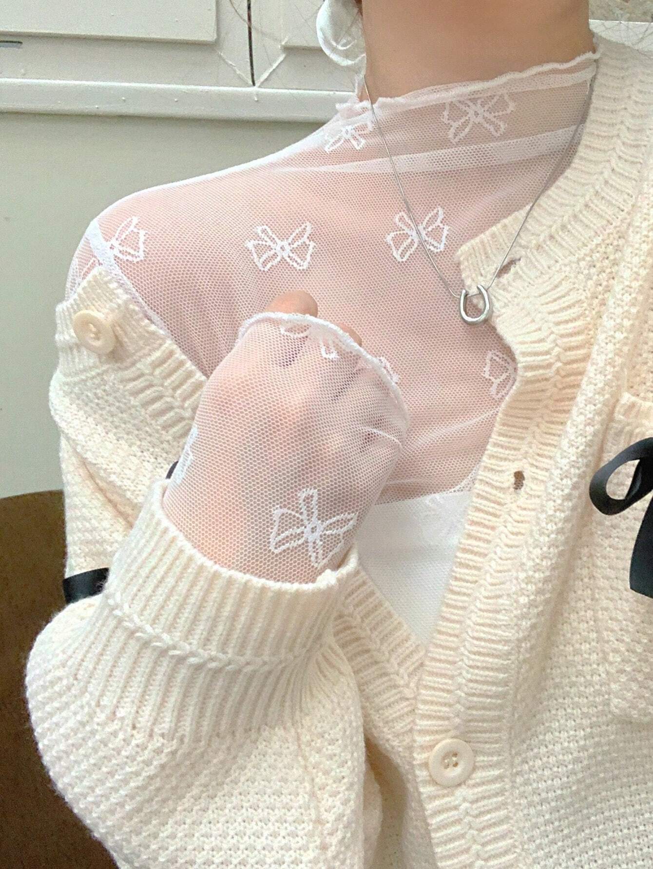 Ladies' Printed Simple Daily Mesh T-Shirt - Image 11