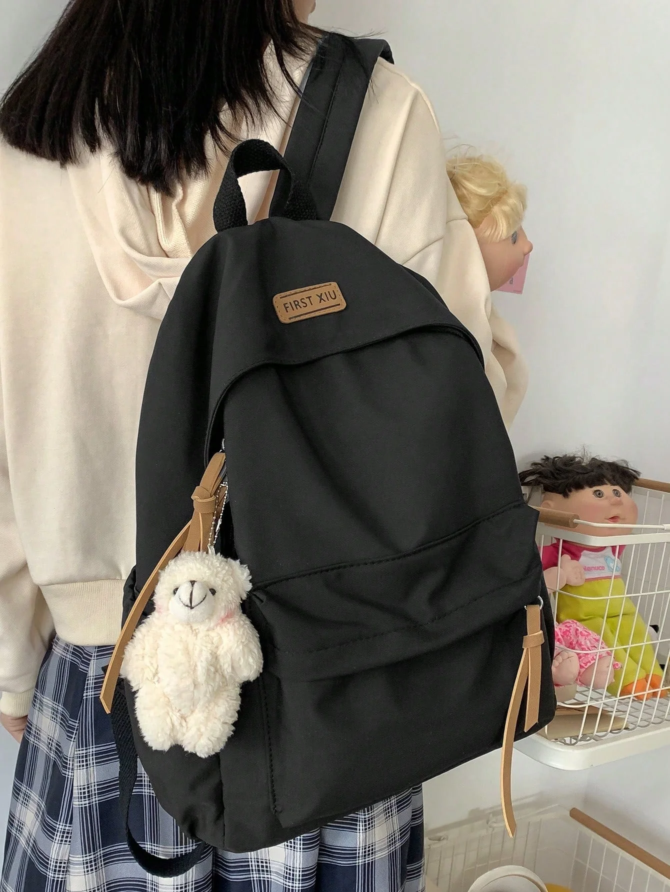 Large Capacity Solid Classic Backpack - Image 6