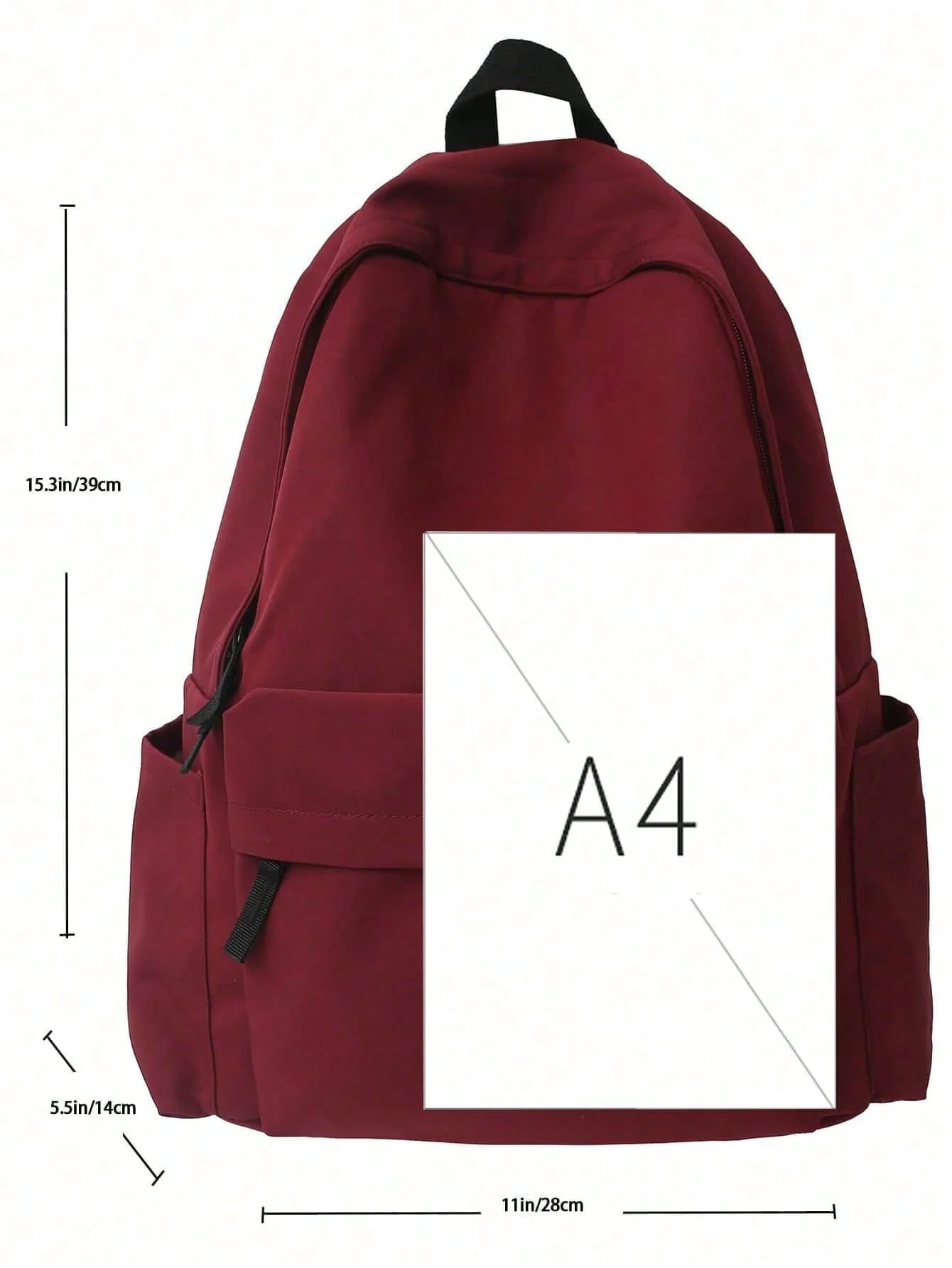 Large Capacity Solid Color Minimalist College Style Viral  Backpack - Image 3