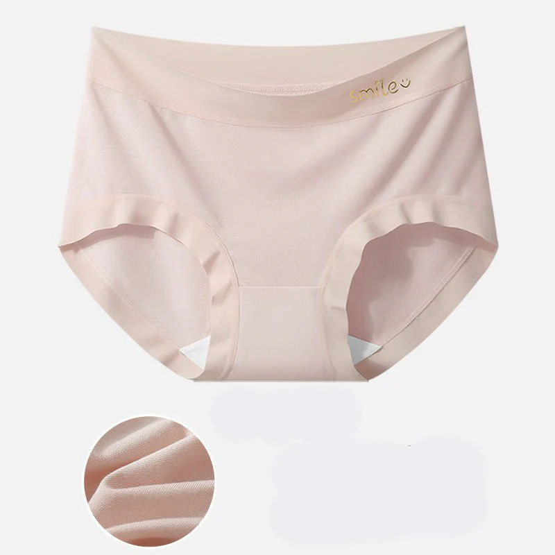 Large size panties women's modal mid-waist seamless without buttocks mulberry silk bacteriostatic crotch breathable women's briefs FD - Image 2