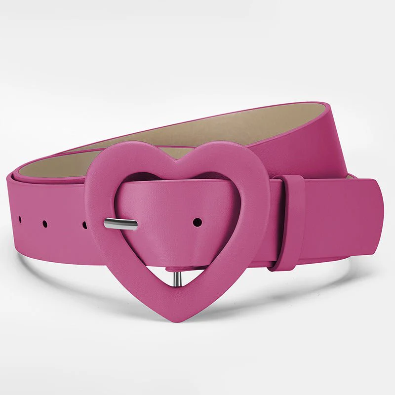 Lengthened love buckle belt for women to decorate dress, new summer style, versatile and fashionable, Korean peach heart ins style belt - Image 2