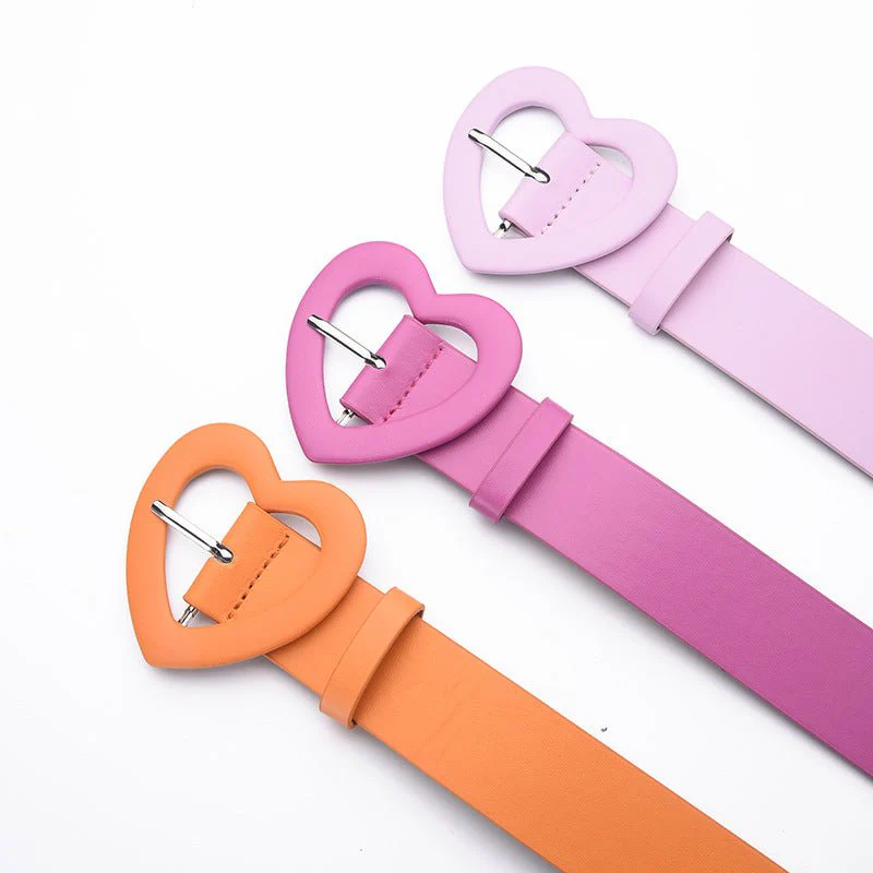 Lengthened love buckle belt for women to decorate dress, new summer style, versatile and fashionable, Korean peach heart ins style belt FD - Image 11