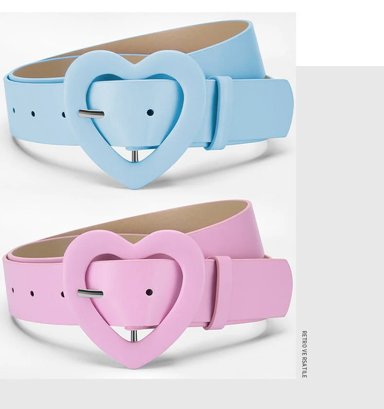 Lengthened love buckle belt for women to decorate dress, new summer style, versatile and fashionable, Korean peach heart ins style belt FD - Image 14