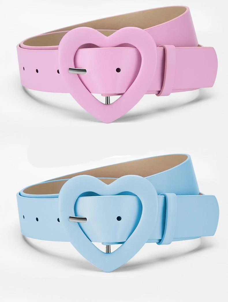 Lengthened love buckle belt for women to decorate dress, new summer style, versatile and fashionable, Korean peach heart ins style belt FD - Image 15