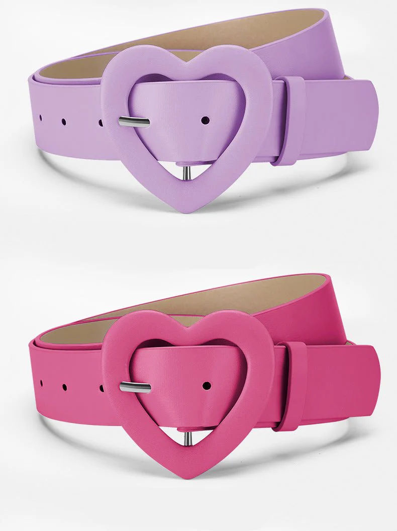 Lengthened love buckle belt for women to decorate dress, new summer style, versatile and fashionable, Korean peach heart ins style belt FD - Image 16