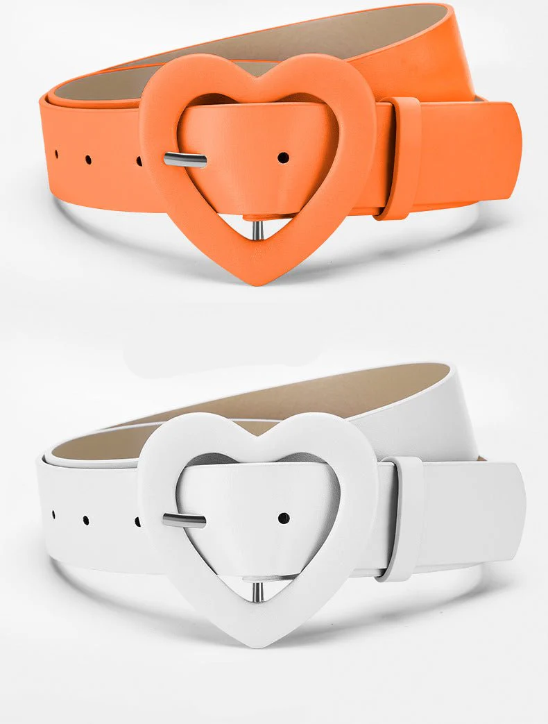 Lengthened love buckle belt for women to decorate dress, new summer style, versatile and fashionable, Korean peach heart ins style belt FD - Image 17