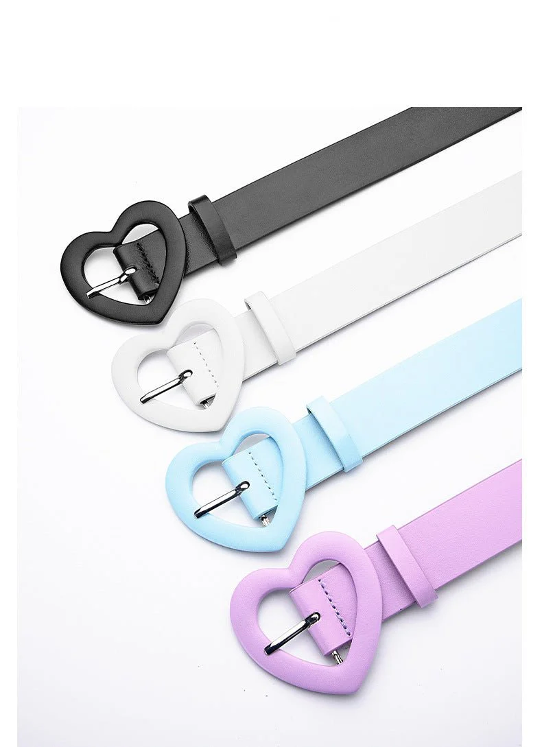 Lengthened love buckle belt for women to decorate dress, new summer style, versatile and fashionable, Korean peach heart ins style belt FD - Image 18