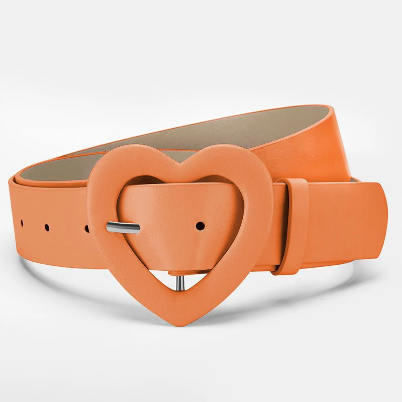 Lengthened love buckle belt for women to decorate dress, new summer style, versatile and fashionable, Korean peach heart ins style belt FD - Image 6