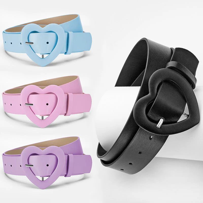 Lengthened love buckle belt for women to decorate dress, new summer style, versatile and fashionable, Korean peach heart ins style belt FD - Image 9
