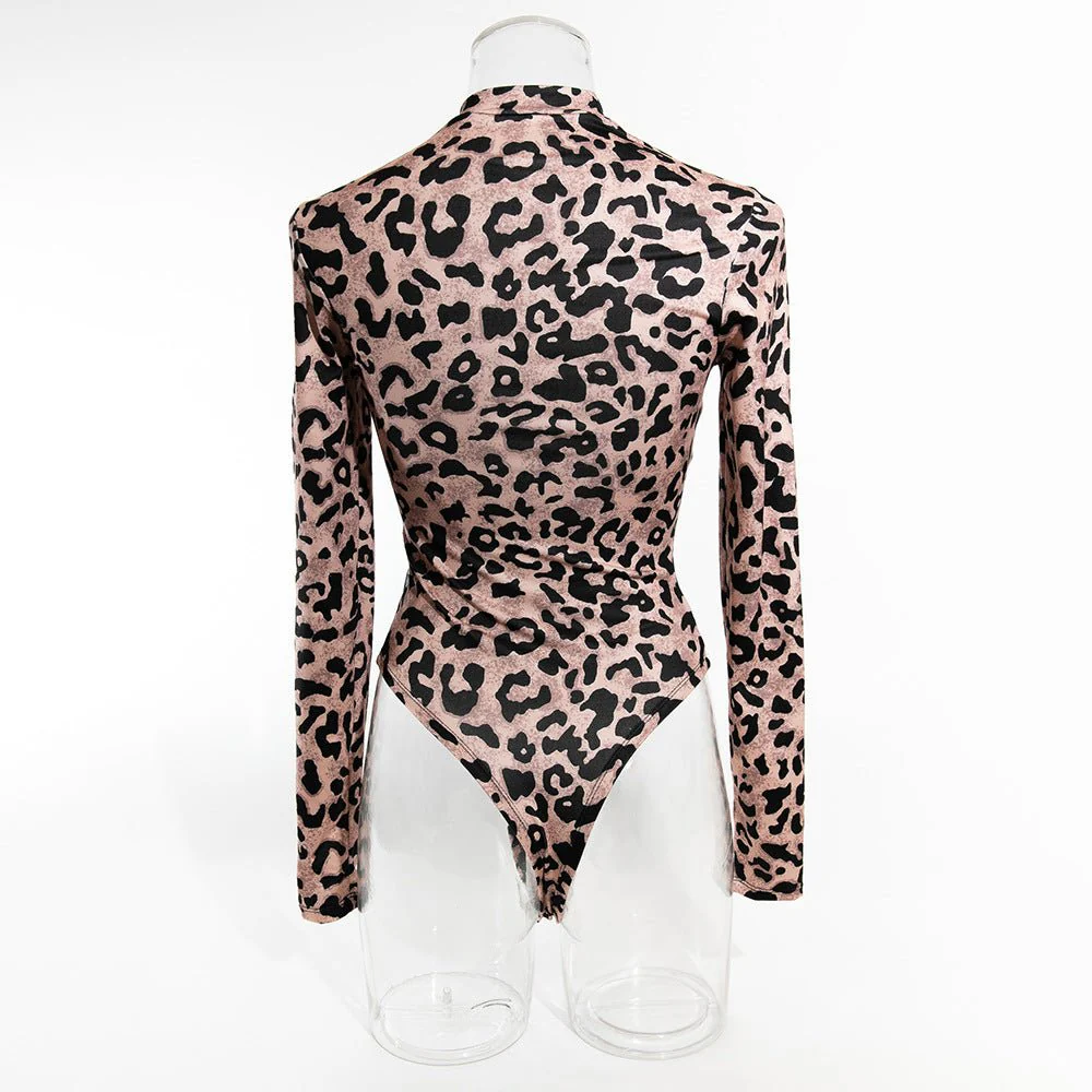 Leopard Glam | Milk Silk High-Waist Long Sleeve Jumpsuit - Image 19