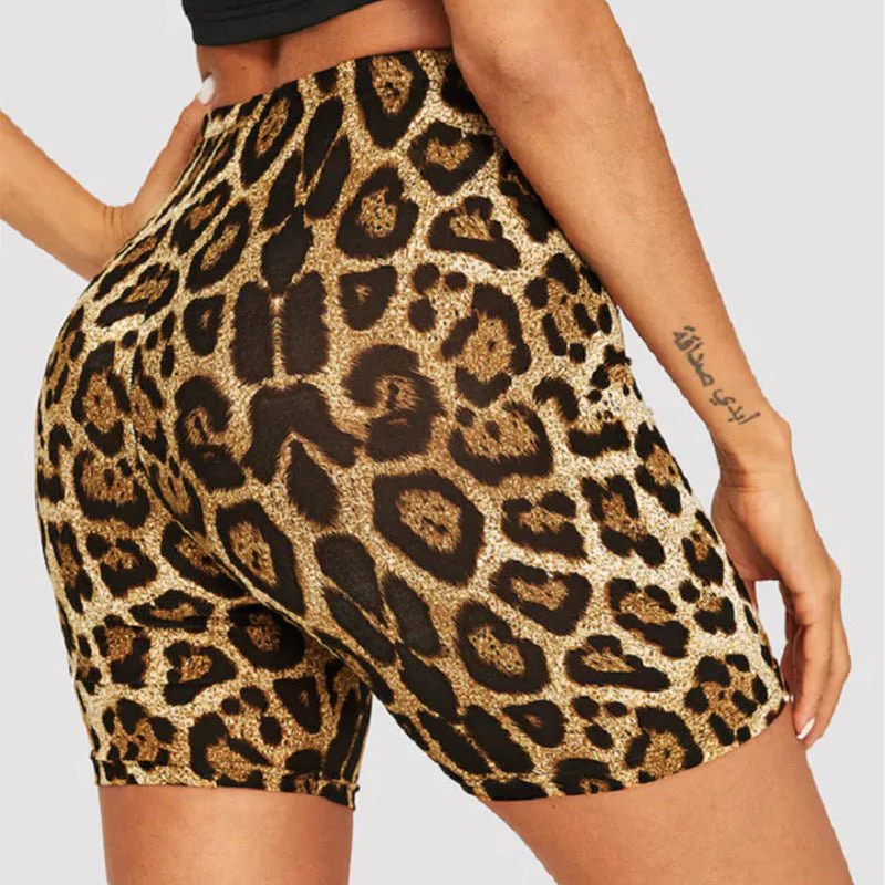 Leopard print snake print hip shorts casual pants leggings shorts - Image 2
