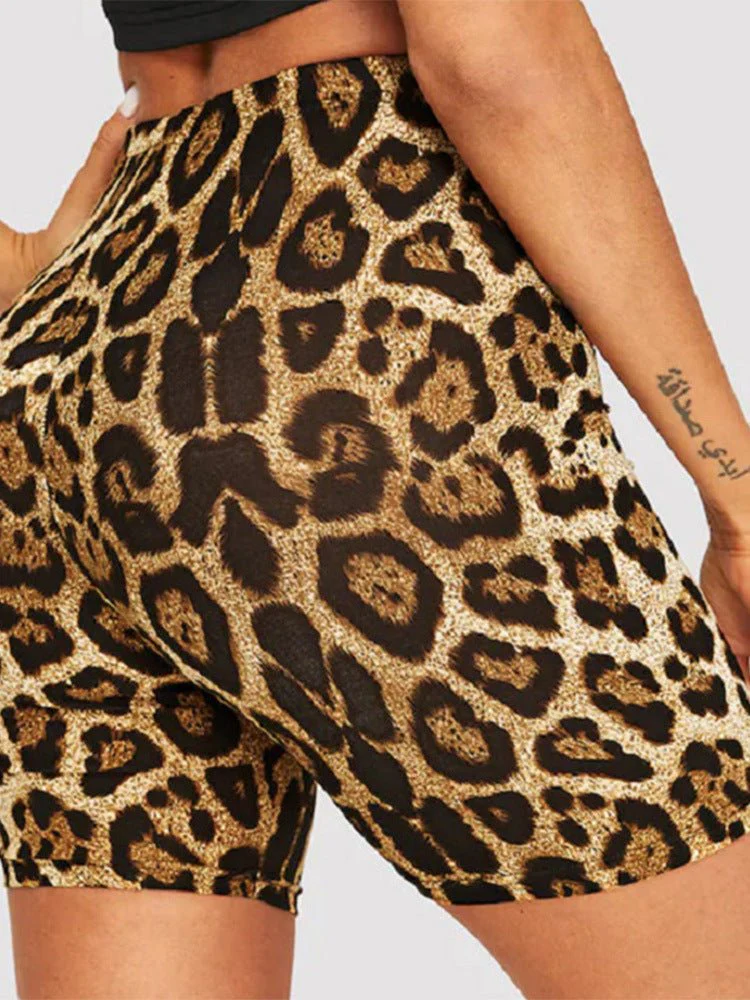 Leopard print snake print hip shorts casual pants leggings shorts - Image 5
