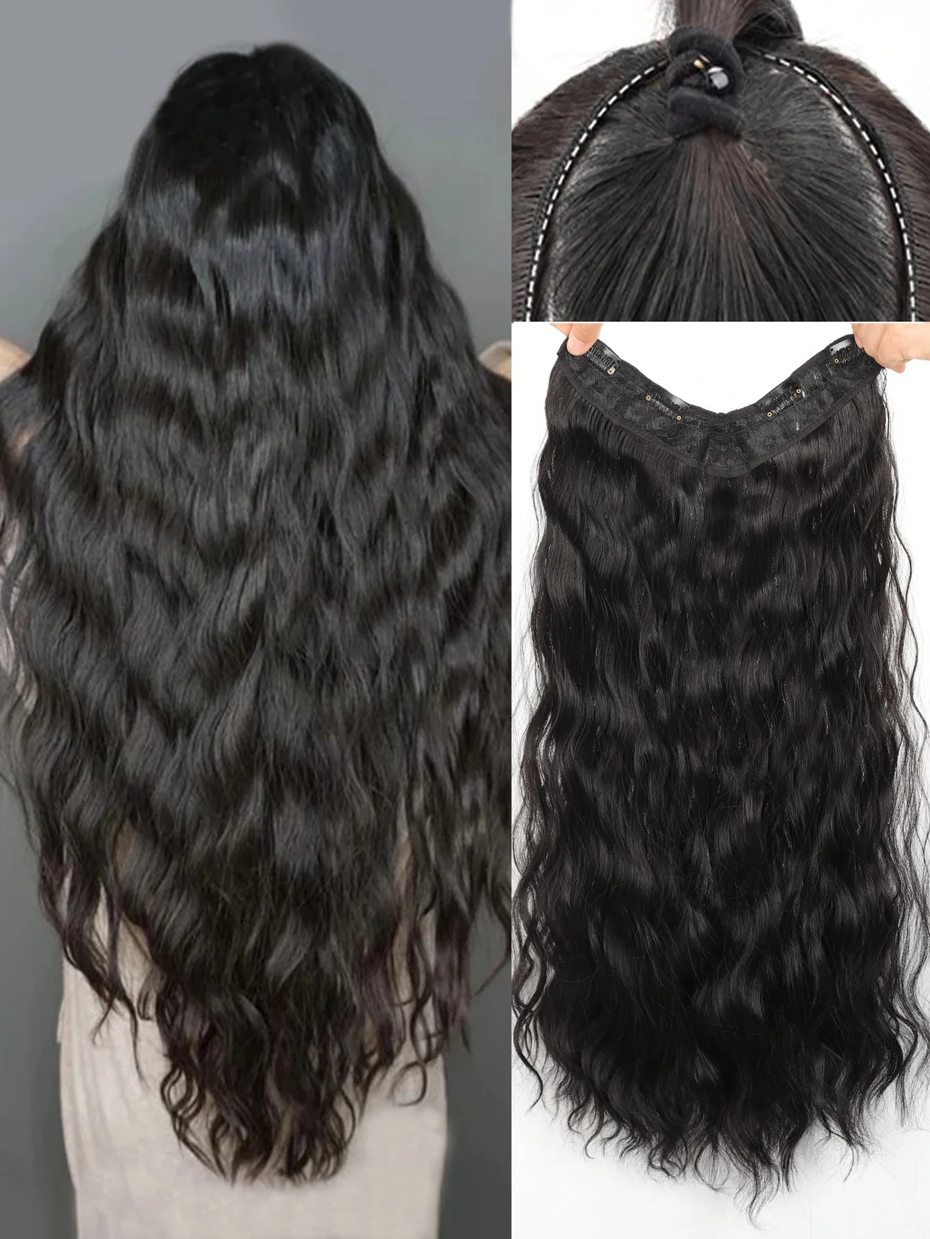 Long Curly Synthetic Hair Extension FD