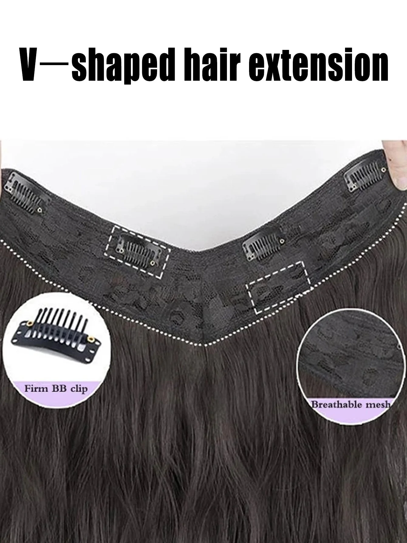 Long Curly Synthetic Hair Extension FD - Image 2