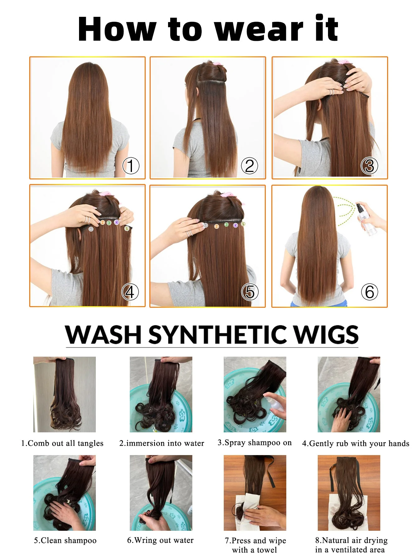 Long Curly Synthetic Hair Extension FD - Image 8