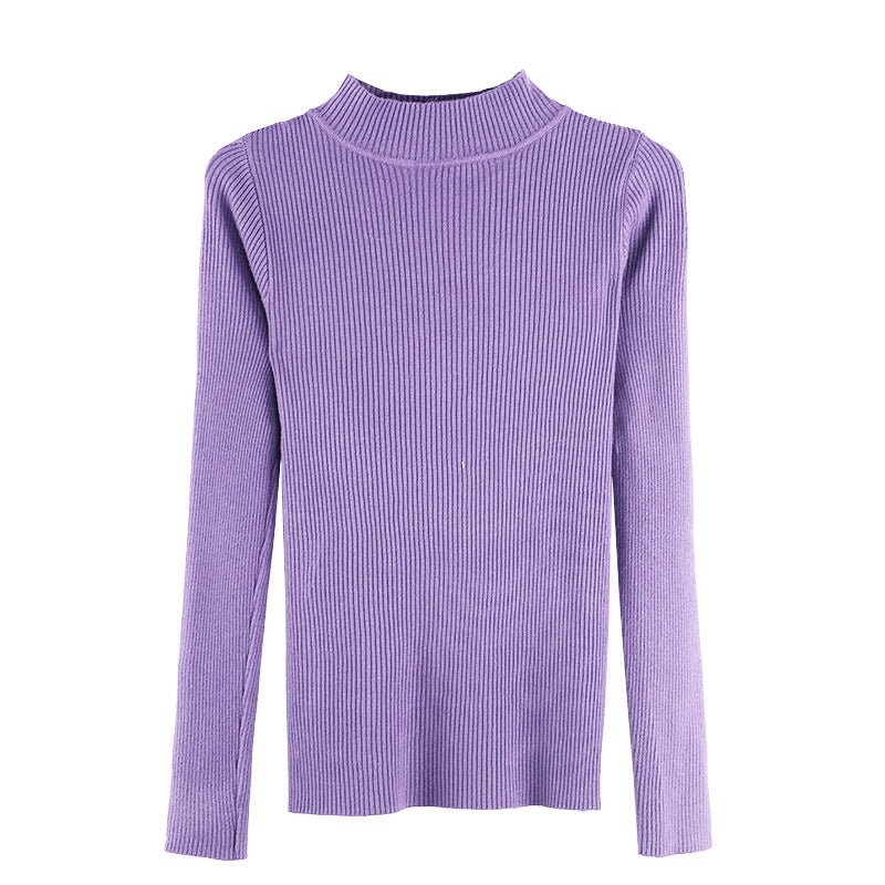Long Sleeve Korean Style Half Turtleneck Pullover FD - Image 24