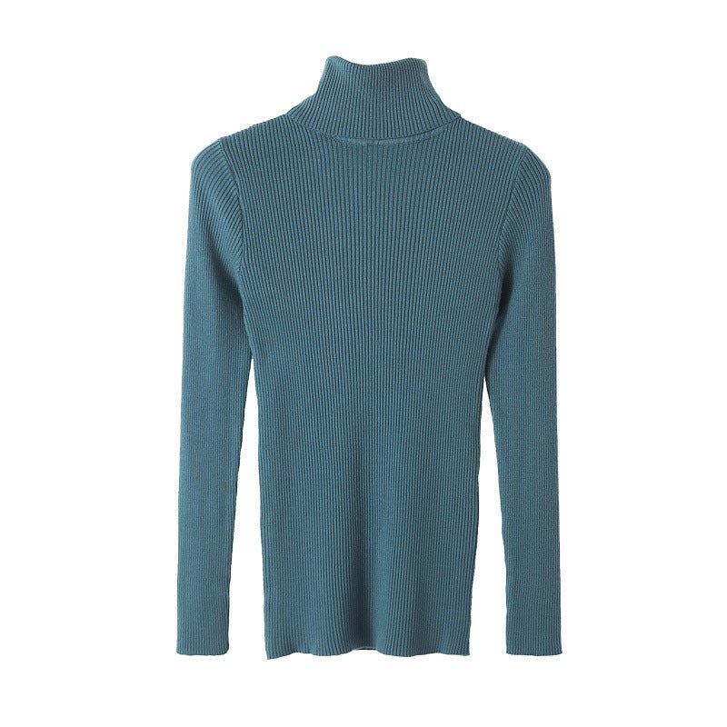 Long-sleeved turtleneck hi-neck solid color Korean style pullover sweater (24 colors) - Image 5