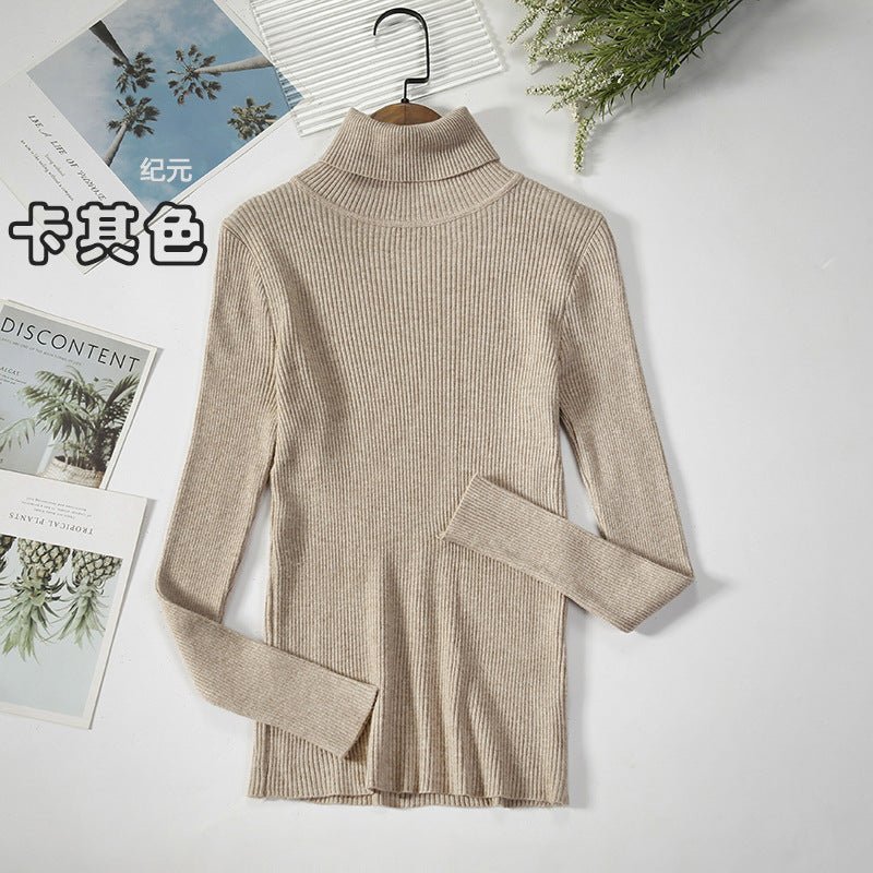 Long-sleeved turtleneck hi-neck solid color Korean style pullover sweater FD - Image 7