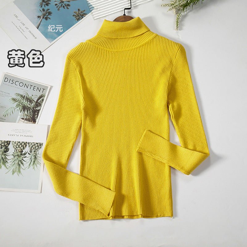 Long-sleeved turtleneck hi-neck solid color Korean style pullover sweater FD - Image 9