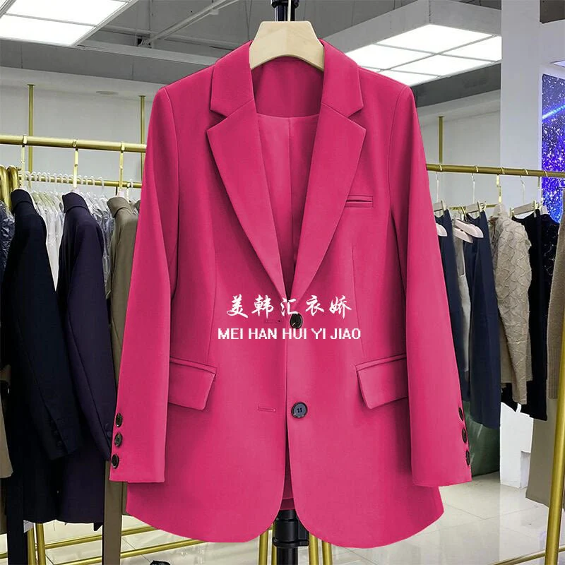 Loose Straight Blazer For Women with Black Buttons - Image 18