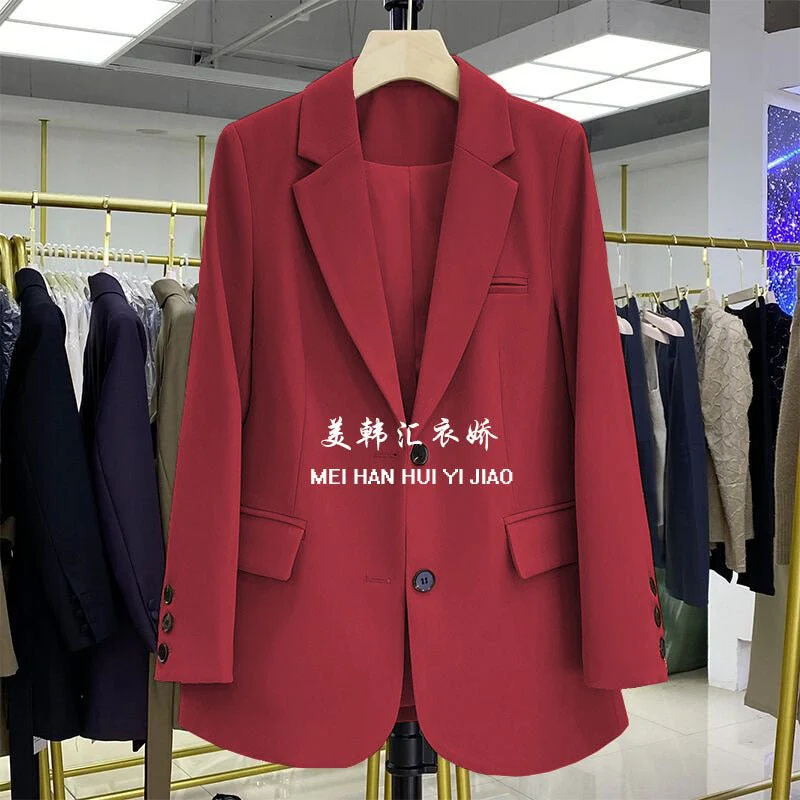 Loose Straight Blazer For Women with Black Buttons - Image 20