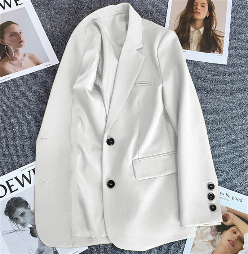 Loose Straight Blazer For Women with Black Buttons - Image 7