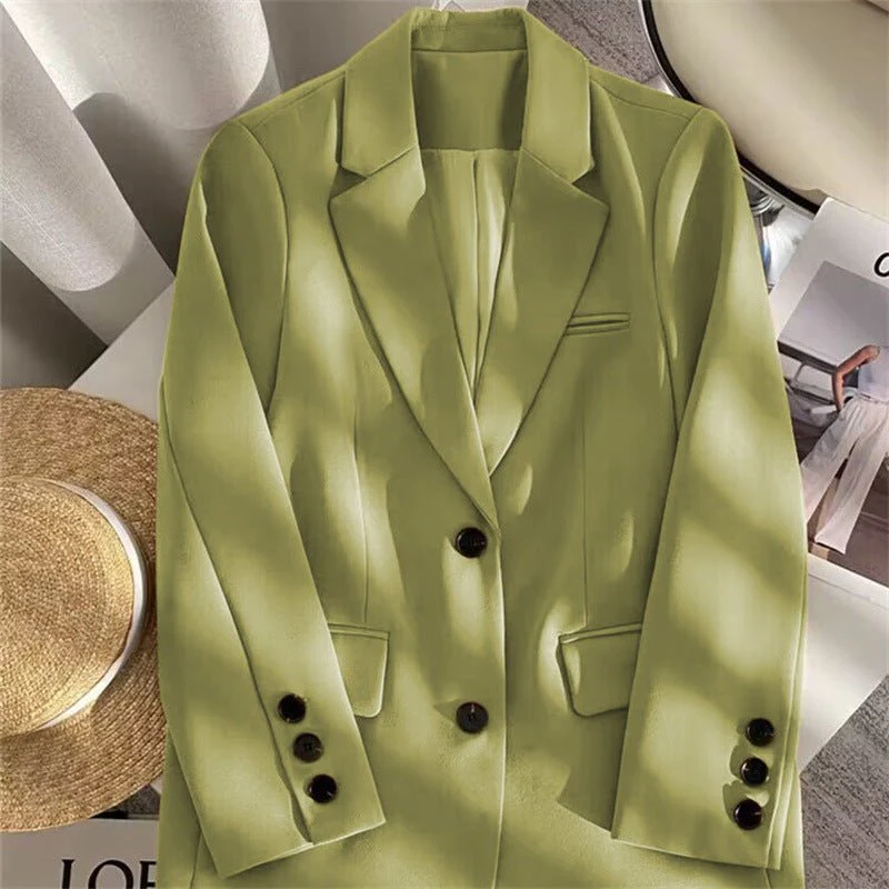 Loose Straight Blazer For Women with Black Buttons FD - Image 13