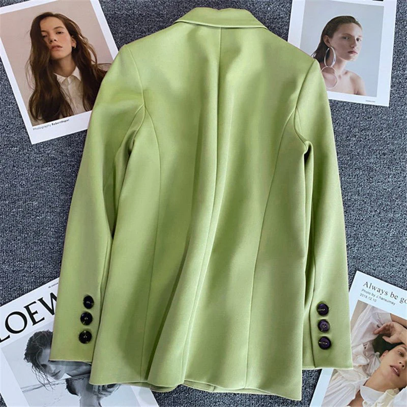 Loose Straight Blazer For Women with Black Buttons FD - Image 25